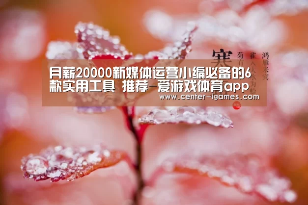 月薪20000新媒体运营小编必备的6款实用工具 推荐-爱游戏体育app(图1) 爱游戏体育app